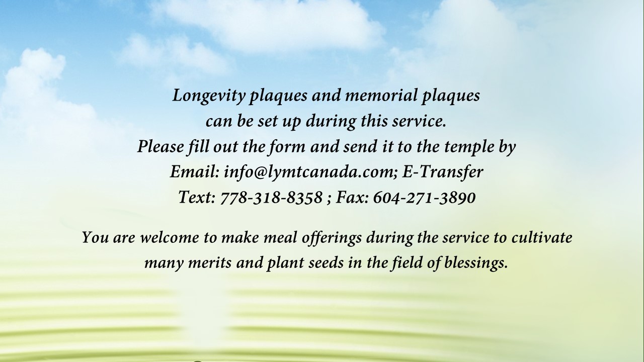 Longevity plaques and memorial plaques can be set up during this service.