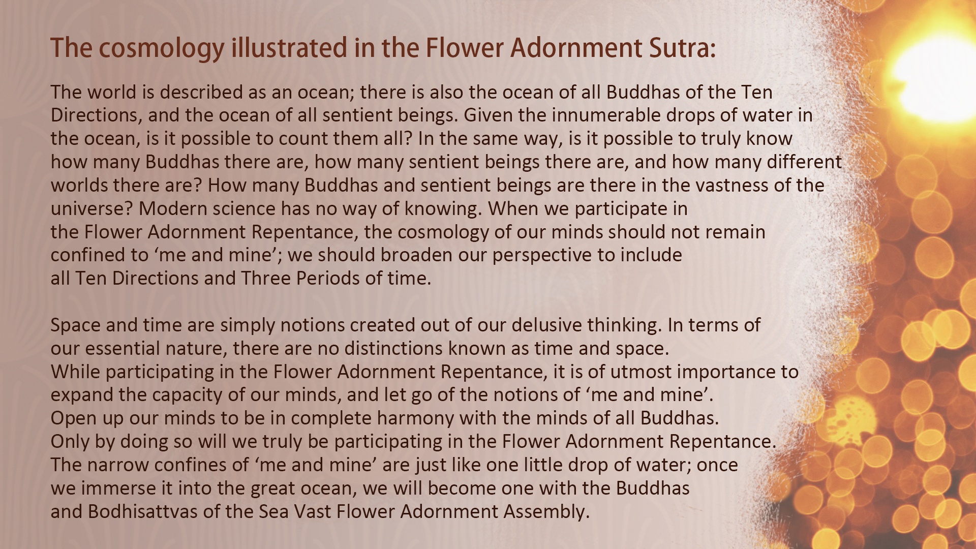 Devas Raining Flowers Flower Adornment Jeweled Repentance Dharma Service & Grand Offering ...