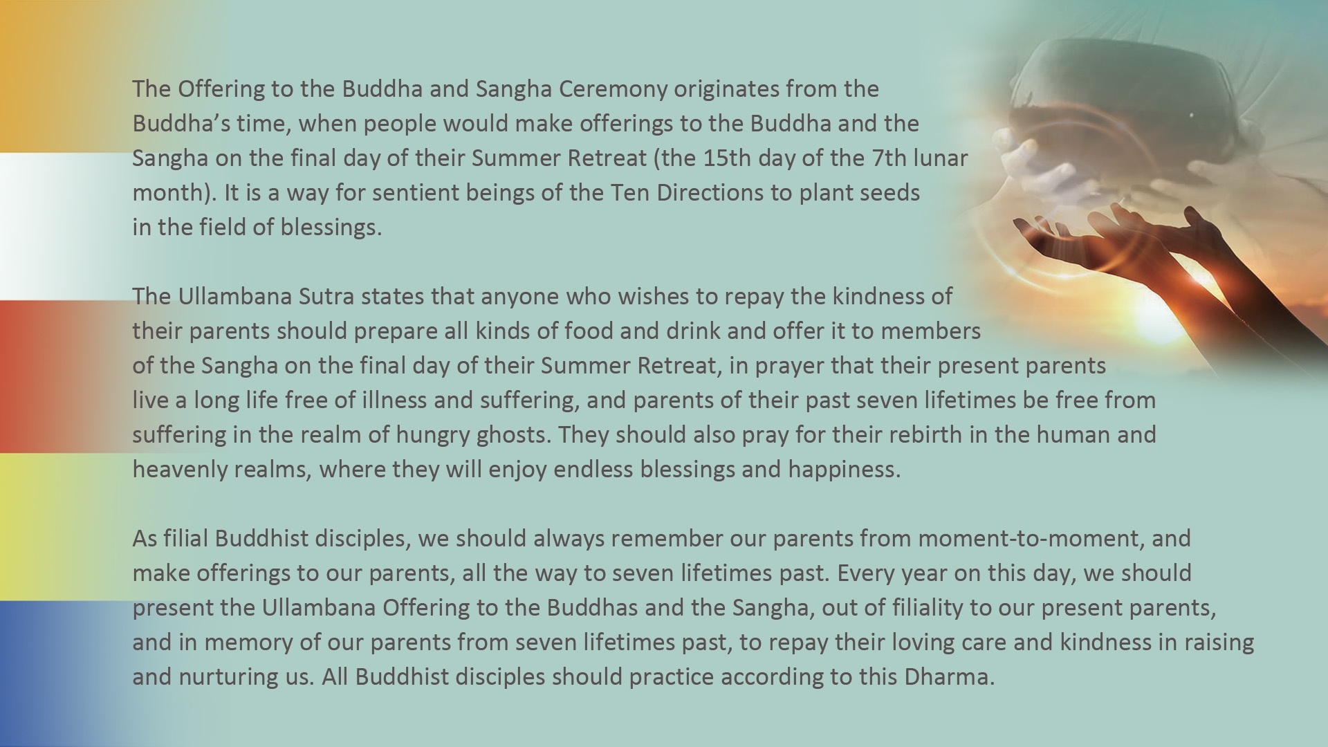 Sixth Annual Offering to the Buddha & Sangha Ceremony – 加拿大靈巖山寺